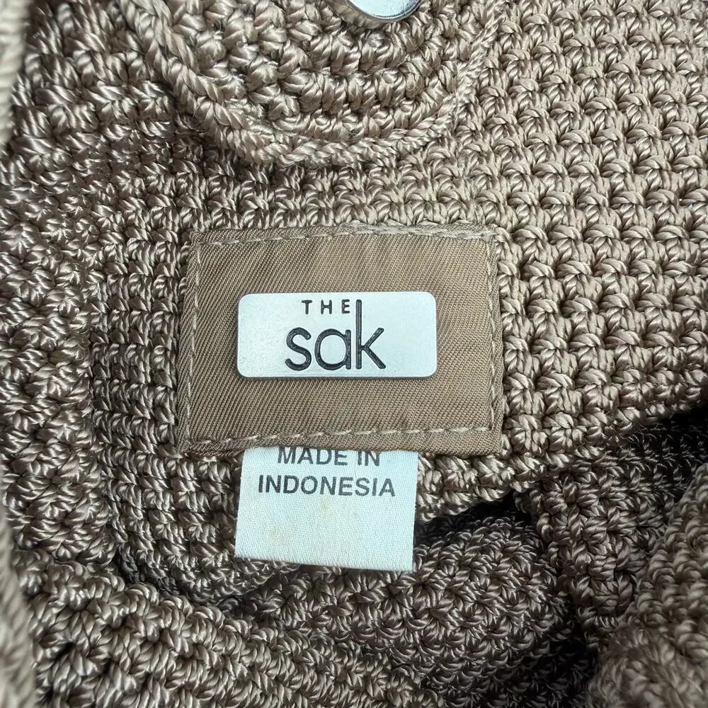 The Sak 120 Large Crochet Tan Brown Shoulder Boho Casual Daytime Chic Bag Purse